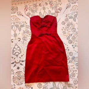 Perfect Prom dress! Red Satin Strapless Cocktail Dress